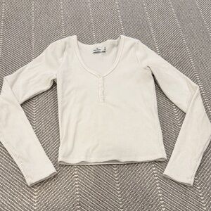 Hollister Cream Long Sleeve Tee